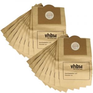 20x Sacs compatible avec Rowenta Bully rb 014, rb 08, rb 50 - 57, rb 522 aspirateur - papier, 32cm x 19cm couleur sable - Vhbw
