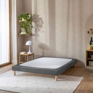 Cache-sommier coton jersey anthracite 100x190 à 110x200