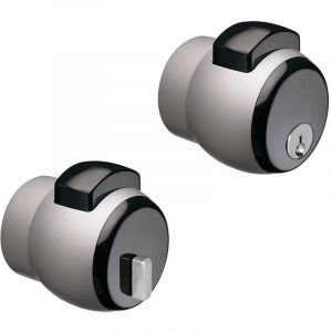 Meroni - Bouton poussoir/ouverture 'Nova N.13' peint en argent/bouton noir