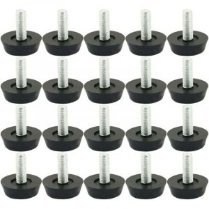 20pcs Pieds de Nivellement Meuble R&eacute;glable Pied R&eacute;glable Patinn Meuble Jambe Pied de Table Chaise Base Protection Plancher Vis Glisse 23mm x M6 x 19mm