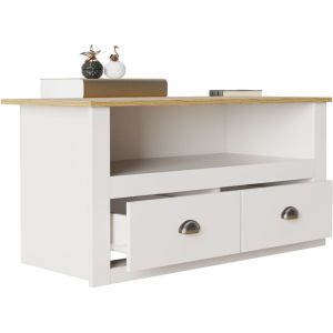 VCM - Meuble t&eacute;l&eacute;viseur Balusa h. 54 x l. 99 x j. 44 cm Blanc