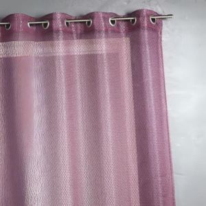 Voilage en organza fantaisie - Effet résille Prune 140x260 cm - Prune