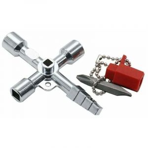 Clé universelle multifonction à 6en1 - clé tricoise carré - cle passe partout - Cle universelle multifonction pour armoires et serrures standards,