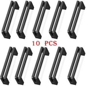10Pcs poign&eacute;e meuble entraxe 96mm poign&eacute;e porte cuisine noire poignee barre meuble poignee de cuisine noire pour Portes, Fen&ecirc;tres, Tiroirs, Armoires,