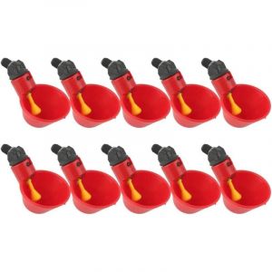 10 PCS Abreuvoir Poules Abreuvoir à Poulet en Plastique Automatique Abreuvoir à volaille Kit Distributeur d'eau Potable Bols Systèmes d'alimentation