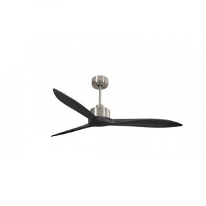 Klassfan - Modulo Latino Slim - Super destratificateur et ventilateur dc 132 cm chrome pales bois noir idéal 26 à 40 m²