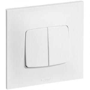 [JAMAIS UTILISÉ] Interrupteur va et vient + poussoir 10A complet - Neptune - Blanc - Legrand