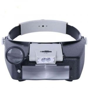 Bandeau Loupe Horloger Mains Libres Loupe avec Lumi&egrave;re Casque Loupe Grossissante avec LED Lumi&egrave;re, pour Horloger, Bijoutier, Lecture