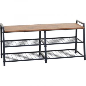 Jamais utilis&eacute;] &Eacute;tag&egrave;re &agrave; chaussures HHG 132, Armoire &agrave; chaussures Rangement pour chaussures Banc, 4 compartiments M&eacute;tal Structure 3D 40x107x38cm,