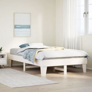 Maison Chic - Cadre de lit sans matelas-Structure de lit blanc 120x190 cm bois de pin massif 390909