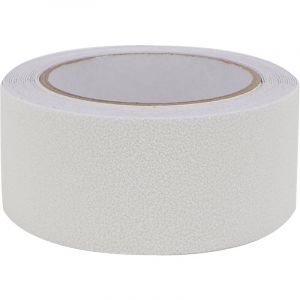 Bande de s&eacute;curit&eacute; antid&eacute;rapante en caoutchouc PEVA/PU pour marche d'escalier, bande de s&eacute;curit&eacute; abrasive antid&eacute;rapante 5 m (blanc)