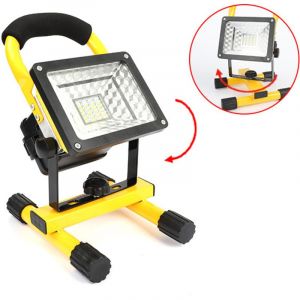 Spot de Chantier, 30W LED Projecteur Chantier, 1000LM Projecteur LED Rechargeable 6000K Blanc Froid, IP65 Eclairage Chantier, Lampe Portable pour