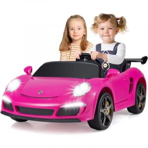 COSTWAY 24V Voiture &Eacute;lectrique Enfant 2 Places avec T&eacute;l&eacute;commande 2,4G, V&eacute;hicule &Eacute;lectrique avec Lumi&egrave;res LED & Klaxon & Musique, 3-5 km/h, Charge