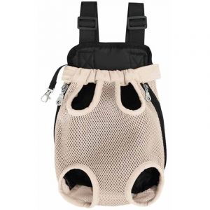 Sac Transport Chat, R&eacute;glable Sac &agrave; Dos, Sac &agrave; Dos de Transport pour Chiens, Porte Chat Ventral, Respirant, pour Chiot de Petite et Moyenne Taille, M
