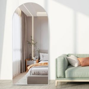 Cassilando - 165 x 60 cm Miroir pleine longueur, grand miroir au sol, cadre en bois miroir sur pied, contre le mur pour chambre à coucher, dressing