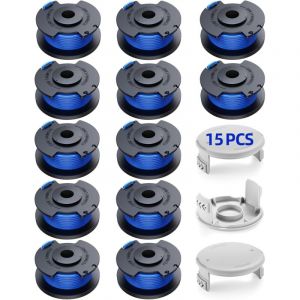 15 Bobine Fil Coupe Bordure Convient pour Ryobi One +18v 24v 40v Coupe Bordures, &Oslash;1.65 cm3.4m Longueur AC14RL3A Remplacements Coupe Bordure(12 Fil