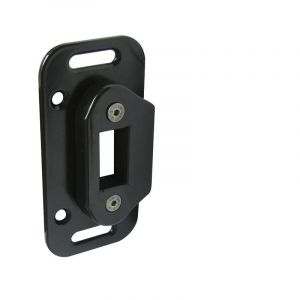 Gâche et contreplaque en Inox pour serrure à encastrer avec butée intégrée Finition: Noir Ral 9005 - Portac