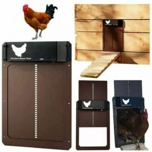Porte poulailler Automatique avec capteur de lumière - Poulailler entièrement étanche en Porte de poulailler à Induction - Porte de poulailler（brun）