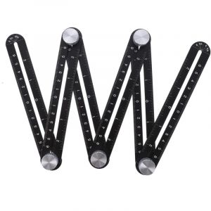 BEBUSINGOTO 1 Pc M&egrave;tre Pliant Pour Carrelage R&egrave;gle &agrave; Six Volets Outil De Gabarit De Trou D'ouverture De Tuile Ouvre-trou De Tuile Alliage D'aluminium