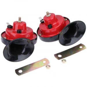 Klaxon Camion 12v,Double Tonalit&eacute; Klaxon de Voiture Forme D'escargot 110&plusmn;5db,Avertisseur Sonore de Haut Parleur Avec Support,our