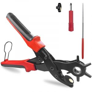 Perforatrice ronde de 2 &agrave; 4,5 mm avec 6 tailles de perforation, pince professionnelle rotative pour trous de ceinture en cuir pour cartes, bracelets