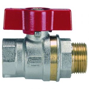 Robinet boisseau sph&eacute;rique laiton bague mf manette alu 12x17