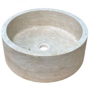 Cristina Ondyna &ndash; Bol &agrave; poser en pierre de travertin &ndash; UMRS22 &ndash; Finition parfaite &ndash; Fabriqu&eacute; en Italie &ndash; Vasque pour salle de bain