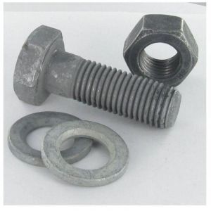 Boulon (vendu avec Ecrou) HR haute r&eacute;sistance M24X80 2 Rondelle Classe 10.9 Forte tenue &agrave; la corrosion Acier-10 pi&egrave;ces