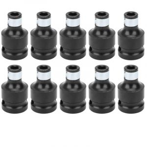 Adaptateur de douille 10 pièces pour conversion tête carrée 1/2 po vers tige hexagonale 1/4 po
