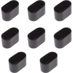 Lot de 8 embouts ovales pour pieds de table et chaises, rev&ecirc;tement en caoutchouc souple anti-rayures &ndash; 40 x 20 mm (noir)