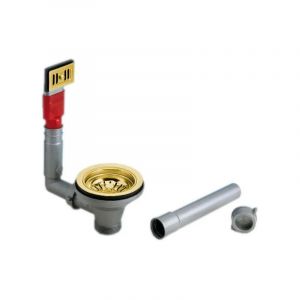 Lira - Bonde &agrave; panier avec trop plein rectangulaire, diam&egrave;tre 90 mm, finition bronze satin