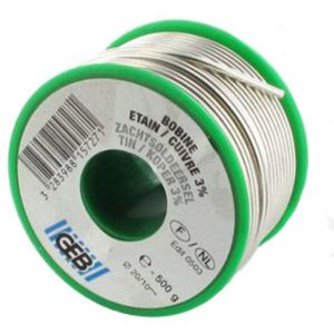 GEB - Bobine Fil Soudure Etain/3% cuivre &Oslash;2mm - 500g