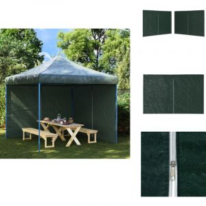 Paroi de tente réception 2 pcs avec fermeture éclair pe Vert - Pare-soleil Pliable - Abri Jardin - Tentes De Réception - Toile De Tente - Mur De Tente