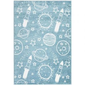 Tapis pour chambre d'enfant Astronaute (Bleu et Blanc - 120x160cm)