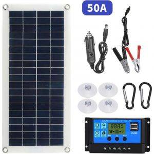 Panneau Solaire 300W 12V 24V Panneau Solaire Flexible Monocristallin Cellule Module avec Contr&ocirc;leur de Charge Solaire pour Bateau RV Camping Car