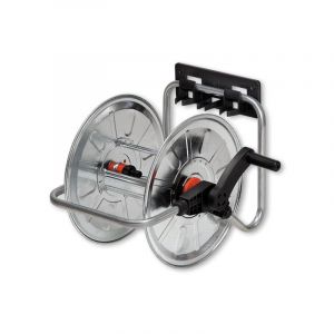 D&eacute;vidoir mural m&eacute;tallique pour tuyau d'arrosage 1/2'' 50m 3/4" 35m