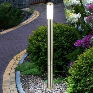 Lampe d'ext&eacute;rieur lampadaire lampe de jardin lampe colonne &eacute;clairage d'entr&eacute;e jardin, IP44 inox argent opale, 1x douille E27, DxH 12,7x110 cm