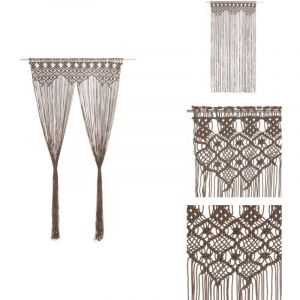 Vidaxl - Rideau en macramé Taupe 140x240 cm Coton - Rideau Macramé - Rideau Décoration Intérieure - Rideau Fenêtre - Rideau Porte - Séparation Pièce