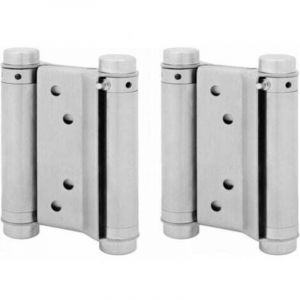 1 paire charni&egrave;re paumelle portes va-et-vient ressort double action acier inoxydable saloon western, 75 mm (Charge Jusqu'&agrave; 15kg)