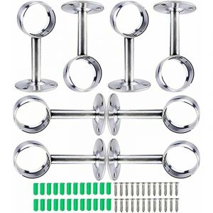 Support De Tringle a Rideaux, 8pcs Support Tringle Penderie Support Barre Penderie Supports De Au Plafond Pour Les Surfaces De Plafond Ou De Mur