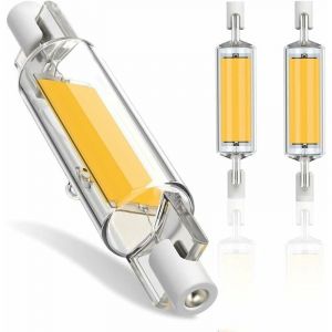 Ampoule LED R7S 78mm Dimmable, 10W Ampoules LED R7S COB, R7S LED 78mm Haute Lumière Blanc Chaud 3200K, Lampe LED R7S 600LM, Faisceau Faisceau à 360°,