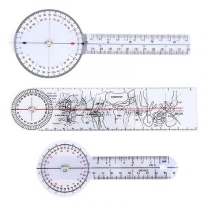 Goniom&egrave;tre, 3 Pi&egrave;ces 6/8/10 Pouces R&egrave;gle D'angle de Rapporteur &agrave; 360 Degr&eacute;s Outil de Mesure D'angle Rapporteur D'angle Goniom&egrave;tre Spinal pour Ruban &agrave;