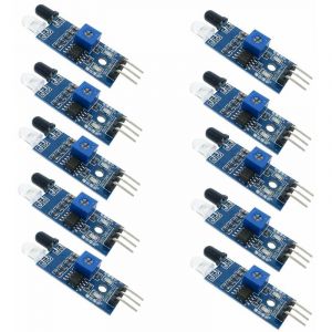 10pcs module de capteur d'&eacute;vitement d'obstacle infrarouge infrarouge pour robot de voiture intelligent arduino photo&eacute;lectrique r&eacute;fl&eacute;chissant &agrave; 3 fils