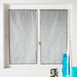 Petit voilage à la paire en Organza Uni Gris clair 80x160 cm