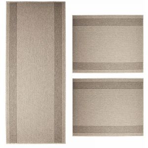 Karat - Descente de lit Antistatique Natura Sisal Beige 1 tapis 80 x 300 cm + 2 tapis 80 x 150 cm