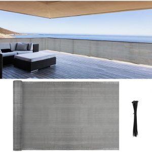 Swanew - Brise Vue renforcé Brise vue vert Brise vue Pour Balcon Panneau de clôture panneau de maille 1.2x10m protecteur d'écran Gris