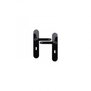 Ouvre&Deco &ndash; Poign&eacute;e de porte tubulaire entr&eacute;e de cl&eacute; &ndash; 2 unit&eacute;s &ndash; Nylon noir &ndash; Entraxe 195 mm &ndash; Fixation sans reper&ccedil;age