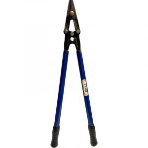 Cisaille à Tôle à feuillard à deux mains lame droite 120-75. Fabrication Française, longueur 75cm, capacité de coupe pour tôle bleue de 120kg/mm2 ,