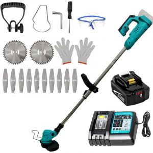 Coupe-bordure à batterie,Coupe-fil sans fil, tondeuse à gazon, tondeuse à gazon coupe-bordeuse ,Compatible avec la batterie Makita, avec batterie