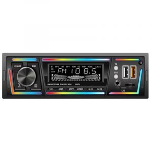 Autoradio Bluetooth avec RDS, port de chargement USB-C, mode lecteur multi-lumi&egrave;re, FM/AM, autoradio 1 DIN avec 2 ports USB/MP3/AUX/carte SD/r&eacute;glages